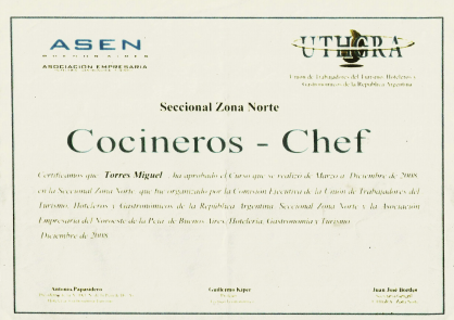Chef Diploma, UTHGRA